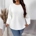 thumbnail image 2 of Timegard Plus Size Tops for Women Long Sleeve Round Neck Blouse Fall Casual Tunic Tops Solid Color, 2 of 8