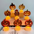 thumbnail image 3 of Electronic Candle Lights Festival LED Halloween Wind Lights Decorative Injection Candles Night Lights Halloween Style Desktop Scenery Natural Scent Wellness Candle Calm down Candle Beeswax Tealight, 3 of 3