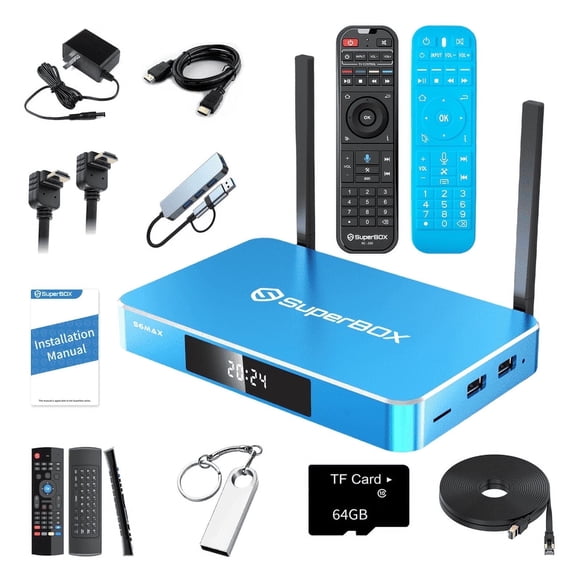 Deluxe S6MAX Bundle: Hover click/Curved HDMI/128GB drive/Guard/Network cord/64GB card/Universal port hub