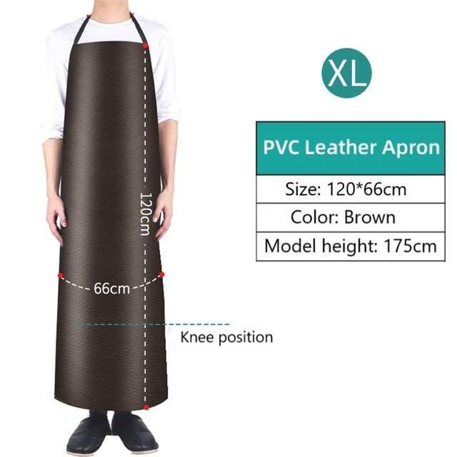 MYG Tablier en Cuir PVC Imperméable et Résistant à l'Huile pour Nettoyer la Cuisine Multi-Tailles