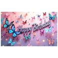 thumbnail image 1 of Colorful Butterfly Themed Happy Birthday Backdrop Banner Party Decorations Photography Props Birthday Party Supplies Decor Background, 1 of 4