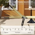 thumbnail image 4 of Outsunny Folding Lounge Chair, 5 Position Sun Tanning Chair, Cream White, 4 of 10