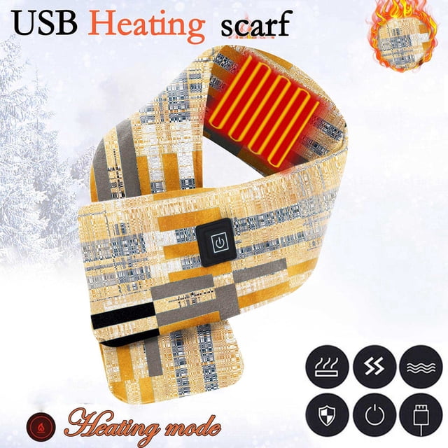 Foulard Réchauffant et Chaleureux pour Femmes FashionableSmart Mobile Power Recharge USB pour le Cou et les Épaules Protection contre le Froid Hivernal et Foulard Chauffante Chaude pour Hommes et Femmes