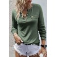 thumbnail image 1 of FOLUNSI Elegant Mist Green Henley, Long Sleeves, Snap Button, Versatile Style, 1 of 8