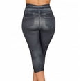 thumbnail image 4 of Penkiiy Women's High Waisted Ripped Skinny Denim Capris with Pockets, Gray, S, 4 of 4