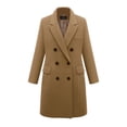 thumbnail image 1 of Qertyioot Mode Femmes Manteau à Boutons Double Boutonnage Taille Hauts, 1 of 3