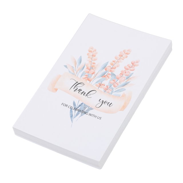 150Pcs Thank You Card With Clear Letters, Pretty Designs, 9 X 5.4cm, Premium Coated Paper, Applicable For Wedding, Graduation, Thanksgiving