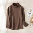 thumbnail image 2 of MeetoTime Little & Big Kids Soft Long Sleeve Mock Turtleneck Shirts Soft Solid Color Base Layer Undershirts Tops, 2 of 3