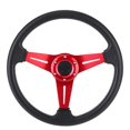 thumbnail image 3 of Drifting Steering Wheel, Aluminum Alloy PU Wear Resistant Round Anti Rust Stylish 14in Steering Wheel Comfortable  For Auto Modification Red,Black,Silver, 3 of 8
