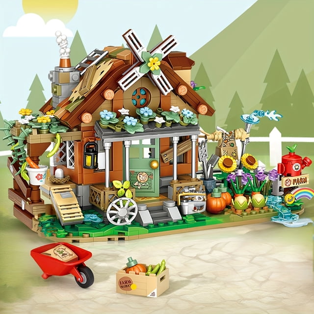 1 Set Of Farm Building Blocks With Poultry, Infrastructure, Great Birthday Gift