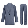 thumbnail image 3 of 2025 Women Two Piece Lapels Freezer Suits Women Work Suit Set Business Long Two Piece Women Suit Sleeve Button formal Jacket Modern Business Suits for Women Pant Suit Slim Loosetrouser Jacket, 3 of 4
