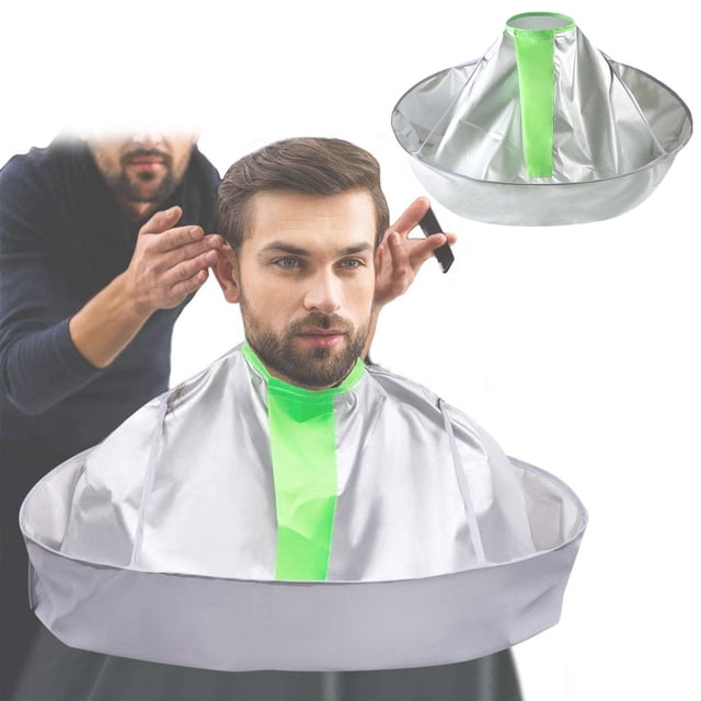 Umbrella Foldable Cape Shaving Cape Hair Extensions Clipping Cape Suitable For Family Adult And Child Hairstylists Using Hair Suit Grey,Gray Polyester Hair Care Net