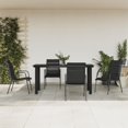 thumbnail image 1 of vidaXL 5 Piece Garden Dining Set Black Steel and Textilene, 1 of 5