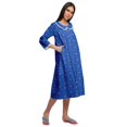 thumbnail image 3 of Moomaya Chemise de Nuit en Coton pour Femmes Imprimée à Col Rond avec Patte de Boutonnage, 3 of 6