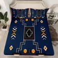 thumbnail image 2 of Erosebridal Tribal Aztec Sheet Set King,Black King Sheet Sets,Geometry Room Decor,4-Piece, 2 of 7