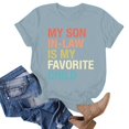 thumbnail image 5 of JIRNDf Hauts pour Femmes Été T-Shirts Tendance Manches Courtes Col Rond Ample Confortable Doux Décontracté Basique Mignon T-Shirts Graphiques pour Femmes Chemises Bleu Clair G, 5 of 5