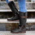 thumbnail image 2 of XZNGL Bottes pour Femmes Bottes Bottines Femmes Dames Mode Décontractée Talons Carrés Longues Bottines Chaussures à Enfiler, 2 of 7