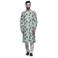 thumbnail image 1 of Atasi Modal Satin Printed Mens Kurta With Churidar Pajama Set Summer Clothing, 1 of 1