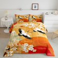 thumbnail image 2 of Cherry Blossoms Queen Comforter Set,Japanese Style Bedding Set,Traditional Crane Bed Set,Chic Floral Down Comforter, 2 of 7