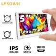 thumbnail image 1 of LESOWN Moniteur Auxiliaire Blanc 5 Pouces HDMI IPS 800x480 Écran LCD mini pour Raspberry Pi TV Box Ordinateur PC, 1 of 9