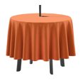 thumbnail image 1 of Vargottam Indoor/Outdoor Round Tablecloth 58 Inch Round Tablecloth with Umbrella , Waterproof Zippered Patio Table Cloths, Spring/Summer Table Covers for Circular Table/BBQs/Picnic-Coral Orange, 1 of 7