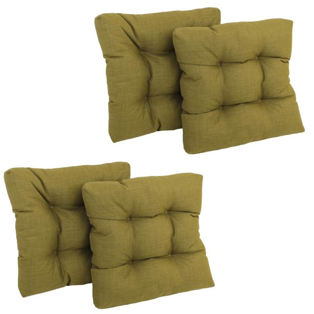 19-inch Squared Spun Polyester Tufted Dining Chair Cushion (Set of Four)