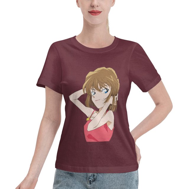 T-Shirt Basique à Manches Courtes pour Femmes Detective Conan Haihara Ai