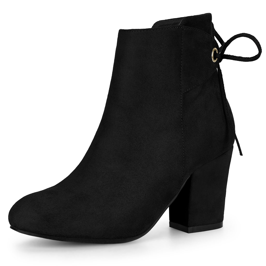 Unique Bargains Bottines à Talon Bloc à Lacets à l'Arrière pour Femmes