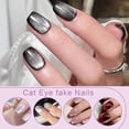 thumbnail image 2 of 24-Piece Cat Eye False Nails Set Reusable Press-On with Elegant Shimmer Design, 2 of 7