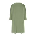 thumbnail image 5 of Mrat Sheer Cardigan for Womens 3/4 Sleeve Tops with Pocket Solid Irregular Flowy Jacket S-86 Green XL, 5 of 5