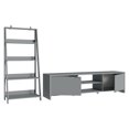 thumbnail image 4 of Madesa 2-Piece TV Stand and Ladder Shelf Set: 70" Entertainment Center with Cable Management + 24" 5-Tier Ladder Shelf for Storage, Office, Living Room, and Bedroom – Gray, 4 of 7