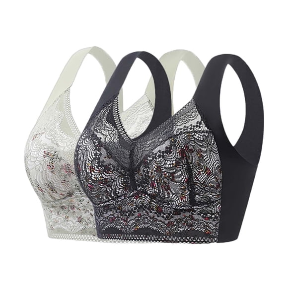 Bras for Women High Support Bras for Women Adjustable Strap Full Coverage Up Bras Comfortable No Underwire Wireless Bras XXL