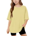 thumbnail image 1 of Hauts d'Été pour Adolescentes 2025 T-Shirts Surdimensionnés à Manches Courtes Chic Décontracté Col Rond Mode, 1 of 5