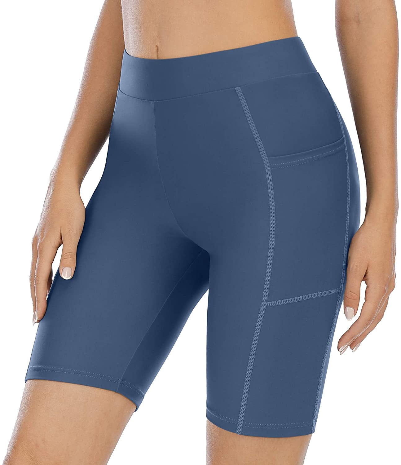 Women's Swim Shorts with Pockets High Waisted Long Board Shorts
