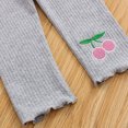 thumbnail image 4 of MeetoTime Infant Toddler Girls Cotton Ribbed Leggings Solid Color Skinny Ankle Length Pants for Kids, 4 of 8