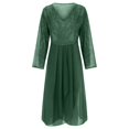 thumbnail image 3 of WTXUE Robe à Manches Longues, Robe Décontractée à Manches Longues Imprimée en Chiffon avec Coutures pour Femme, Robe Verte, 5# Vert m, 3 of 6