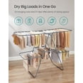 thumbnail image 3 of 2-Level Foldable Clothes Drying Rack - Free-Standing & Large. Features 33 Rails, Height-Adjustable Wings, Sock Clips. Grey Colour., 3 of 9