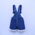 thumbnail image 2 of KIDSCOOL SPACE Baby Summer Cotton Denim 3D Bear Soft Shorts Overalls, 2 of 5