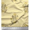 thumbnail image 1 of Soimoi Poly Georgette Fabric Leaves & Floral Block Print Fabric by The Yard 52 Inch Wide, 1 of 3