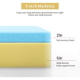 thumbnail image 3 of FDW Twin 8 Inch Medium-Firm Memory Foam Mattress, CertiPUR-US Certified, Pressure Relief, White, 3 of 7