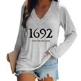 thumbnail image 1 of SDNall Hauts Noirs à Manches 3/4 pour Femmes Mode Blouse Ample à Manches Longues Col en V Pull Décontracté, 1 of 9