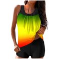 thumbnail image 2 of UPPADA 2 Piece Full Coverage Swimsuits for Women Floral Athleti Crewneck Bathing Suits High Waisted Tummy Control Modest Swimwear Comfy Tankini Top with Shorts Ladies Swim Dress Orange,M, 2 of 5