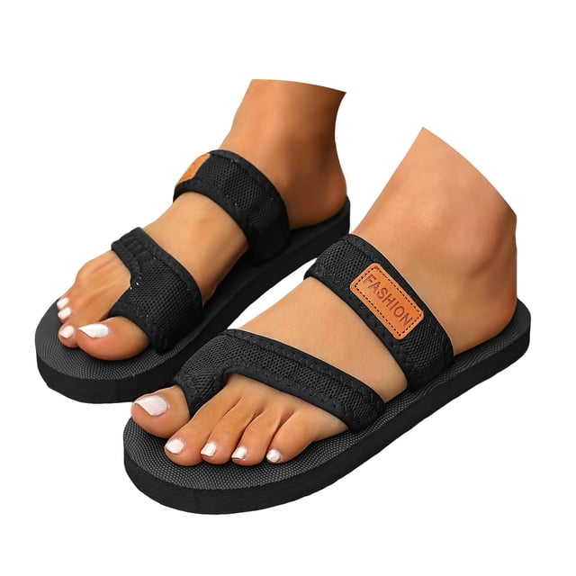 IUJSOY Womens Flip Flops Clip Toe Ring Flat Sandals Comfortble Yoga Mat Mesh Beach Slippers Slides