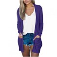 thumbnail image 1 of AherBiu Womens Cardigan Tops Long Sleeve Open Front Mid-Long Outwear with Pockets Spring Clothes, 1 of 5
