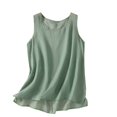 thumbnail image 1 of Yuyuzo Débardeurs Surdimensionnés pour Femmes Sans Manches à Col Ras du Cou T-Shirts Décontractés Coupe Ample T-Shirts d'Été, 1 of 4
