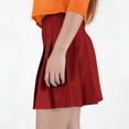 thumbnail image 2 of LOVZFMLL Jupes pour Femmes Jupe Plissée Classique Mini Confort Taille Haute Unie Basique Pom-Pom Girl Uniforme Scolaire Jupe Rouge TG, 2 of 9