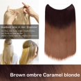 thumbnail image 2 of 20” Invisible Wire Hair Extensions Miracle Secret Fish Line Hairpieces Silky Straight Synthetic hair, 2 of 4