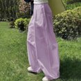 thumbnail image 1 of LSLJS Women's Spring and Solid Color Elastic Waist Cotton Linen Versatile Straight Tube Casual Wide Leg Pants Womens Work Pants, 1 of 6