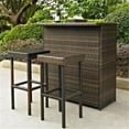 thumbnail image 1 of Modern Marketing Concepts Palm Harbor Tabouret de Bar en Osier d'Extérieur - Ensemble de 2, Brun, 1 of 5