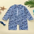 thumbnail image 2 of Toddler Kid Baby Boys Rash Guard Long Sleeve Zipper Beach Swimsuit One Piece Bathing Suit, 2 of 7